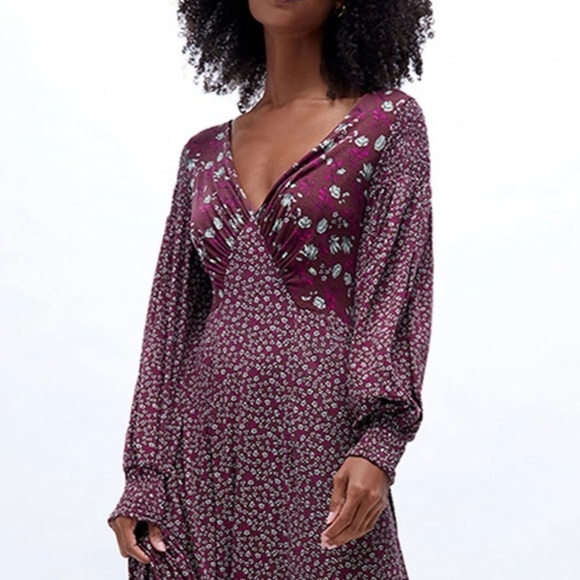 Free People love story maxi dress in winter mixed floral SXS 198$ - Picture 4 of 15